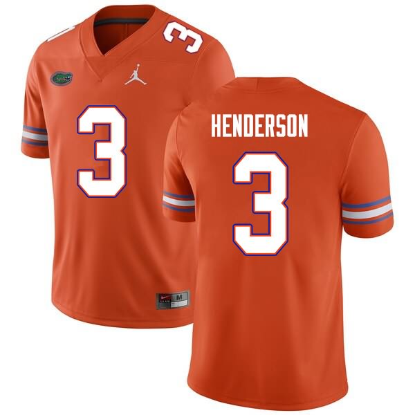 Men's NCAA Florida Gators Xzavier Henderson #3 Stitched Authentic Nike Orange College Football Jersey BZG8865GR